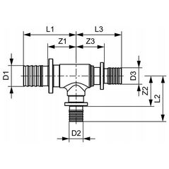 Tece TECEFLEX TEE RED.90 20(18)X20(18)X16 710511 - 760511