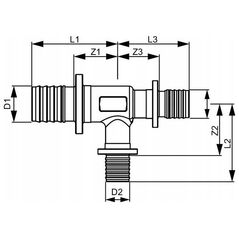 Tece Μπρούντζινο μειωτικό ταφ 25 x 16 x 16mm (760516)