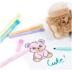 Κασετίνα Derform Flamastry κρεμώδη Αρκουδάκια 6 χρώματα Kidea