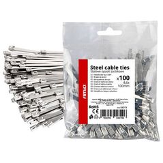 Μεταλλικοί σφιγκτήρες από ανοξείδωτο χάλυβα 4.6x100mm 100 τεμ. amio-04319