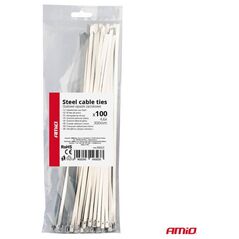 Μεταλλικοί σφιγκτήρες από ανοξείδωτο χάλυβα 4.6x300mm 100 τεμ. AMIO-04323