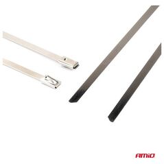 Μεταλλικοί σφιγκτήρες από ανοξείδωτο χάλυβα 7.9x400mm 100 τεμ. amio-04326