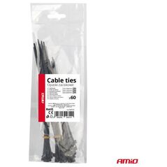 Πλαστικοί μαύροι κοντοί δεσμοί καλωδίων σετ 60 τεμ. amio-04314