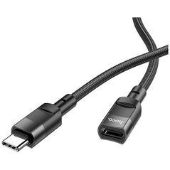 HOCO Προσαρμογέας OTG Τύπου C (Αρσενικό) σε Τύπου C (Θηλυκό) 3A U107 1,2 M Μαύρο