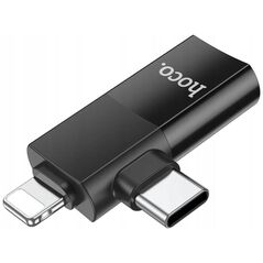 HOCO Αντάπτορας OTG Typ C (Αρσενικό) / Lightning (Αρσενικό) Σε USB A (Θηλυκό) 2σε1 UA17 Μαύρο