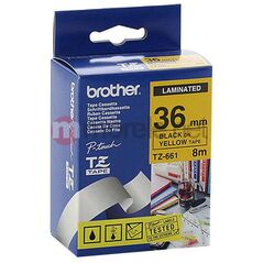 Brother ταινία κίτρινη TZ-661 μαύρη εκτύπωση