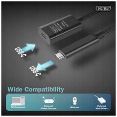 Καλώδιο Επέκτασης USB-C Ενεργό 5m DIGITUS