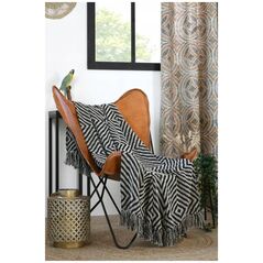 Πλεκτή κουβέρτα με κρόσσια, TUCANO, 125 x 150 cm