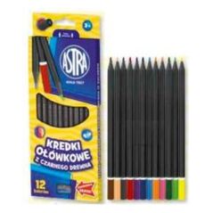 Astra Μολύβια χρωματιστά 12 χρωμάτων από μαύρο ξύλο