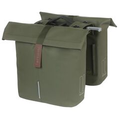 Διπλή αστική σακούλα BASIL CITY DOUBLE PANNIER BAG MIK 28-32L, MIK System (έτοιμο προς χρήση), moss green (NEW 2025)