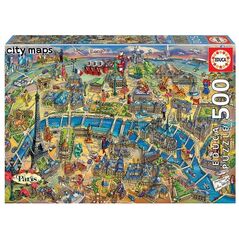 Παζλ Educa 500 κομματιών Χάρτης του Παρισιού