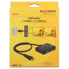 Delock Διαχωριστής 1x είσοδος HDMI > 2x έξοδος HDMI (87700)