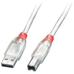 Καλώδιο USB Lindy USB-A - USB-B 5 m Διαφανές (41755)