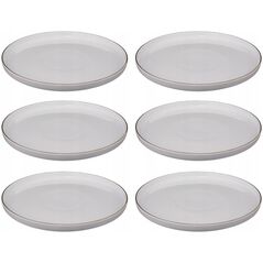 Πιάτα δείπνου πορσελάνινα SUBLIMA, χρυσό περίγραμμα, 6 τεμάχια x Ø 27 cm