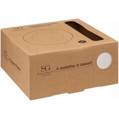 Πιάτα επιδόρπια πορσελάνινα SUBLIMA, χρυσό περίγραμμα, 6 τεμάχια x Ø 20 cm