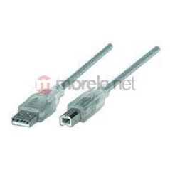 Καλώδιο USB Manhattan USB-A - USB-B 5 m Ασημί (345408)