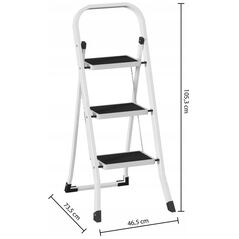 Μεταλλική σκάλα 3 σκαλοπατιών, 73,5 x 105,3 εκ.