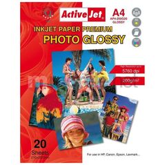 Activejet Γυαλιστερό χαρτί Activejet AP4-200G20 (A4 20 τεμ.)