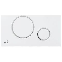 ALCADRAIN THIN - Κουμπί ελέγχου για εντοιχισμένα συστήματα, λευκό-γυαλιστερό/χρώμιο-γυαλιστερό