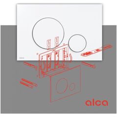 ALCADRAIN THIN - Κουμπί ελέγχου για ενσωματωμένα συστήματα, λευκό-γυαλιστερό