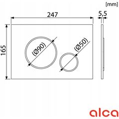 ALCADRAIN THIN - Κουμπί ελέγχου για ενσωματωμένα συστήματα, λευκό-γυαλιστερό