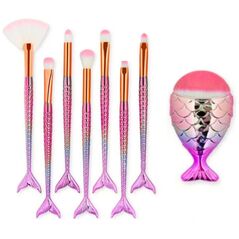 Σετ Πινέλων Μακιγιάζ Γοργονέ Ουρά Μωβ-Ροζ 8τμχ. EDUKAMP
