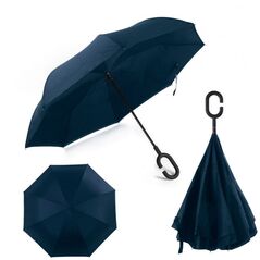 Ομπρέλα Platinet PLATINET με λαβή C, ημιαυτόματη, πολυεστέρας, μπλε 45007