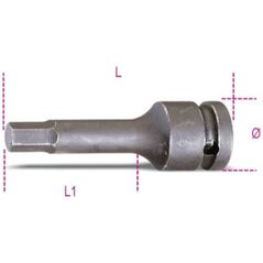 BETA Καρυδάκι κρούσης 3/4" 6-γωνο 19 mm, 728ME Beta