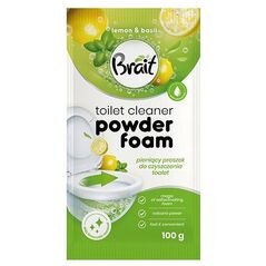 BRAIT Wulkan Αφρίζουσα σκόνη καθαρισμού τουαλέτας Λεμόνι & Βασιλικός 3 x 100 g