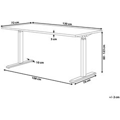 Γραφείο Beliani Grey 130 cm x 72 cm 8279318 4251682253444