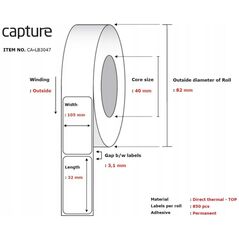 Ετικέτα Capture 105x32, Πυρήνας 40,