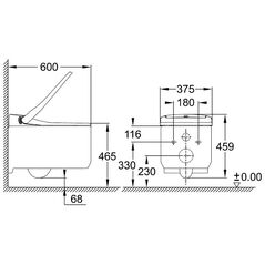 Λεκάνη WC Grohe Sensia Arena PowerFlush κρεμαστή AquaCeramics (39354SH0)