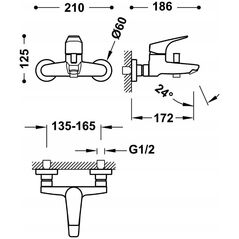 Μπαταρία μπανιέρας Tres CANIGO-TRES BATERIA WANNOWA