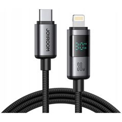 Καλώδιο JOYROOM S-A16 Pro Prism Series 30W USB-C - Lightning με οθόνη 1,2m - μαύρο