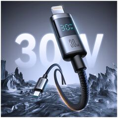 Καλώδιο JOYROOM S-A16 Pro Prism Series 30W USB-C - Lightning με οθόνη 1,2m - μαύρο