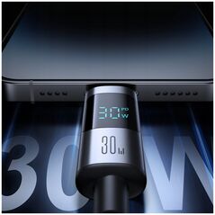 Καλώδιο JOYROOM S-A16 Pro Prism Series 30W USB-C - Lightning με οθόνη 1,2m - μαύρο