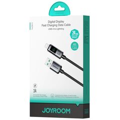Καλώδιο JOYROOM S-A16 Pro Prism Series 3A USB-A - Lightning με οθόνη 1,2m - μαύρο