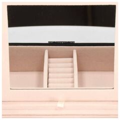 Springos Szkatułka na biżuterię ekoskóra 16x16x11 cm czarny organizer z przegródkami i lusterkiem UNIWERSALNY