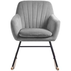Βελούδινη κουνιστή καρέκλα Beliani Grey LIARUM 8287475 4251682218757