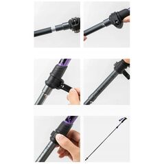 Μπαστούνια πεζοπορίας Qunature nordic walking αλουμινίου 110 - 130 cm - μοβ