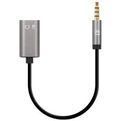 Προσαρμογέας AV Manhattan Jack 3.5mm - Jack 3.5mm x2 γκρι (356107)