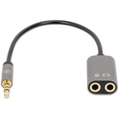 Προσαρμογέας AV Manhattan Jack 3.5mm - Jack 3.5mm x2 γκρι (356107)