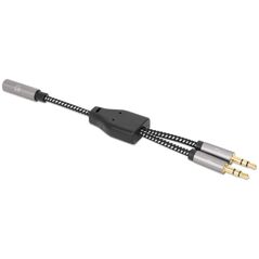 Προσαρμογέας AV Manhattan Jack 3.5mm - Jack 3.5mm x2 γκρι (356121)
