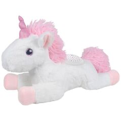 Λούτρινος Μονόκερος Υπναγωγός Αρκουδάκι Προβολέας Ήχου Λευκός