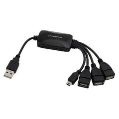 USB HUB Esperanza 1x miniUSB αρσενικό + 3x USB-A 2.0 (EA-114)