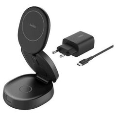 Belkin Μαγνητικός φορτιστής 3 σε 1, πτυσσόμενος, Qi2 15W, τροφοδοτικό 36W, μαύρος