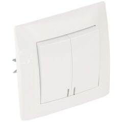 Διπλός διακόπτης με φωτισμό VCX LC 04 Λευκό