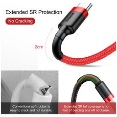 Καλώδιο USB Baseus USB-A - USB-C 0.5 m Κόκκινο (CATKLF-A09)