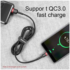 Καλώδιο USB Baseus USB-A - USB-C 0.5 m Μαύρο-κόκκινο (CATKLF-A91)