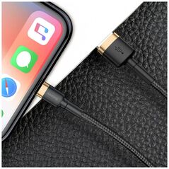 Καλώδιο USB Baseus USB-A - Lightning 2 m Μαύρο-Χρυσό (CALKLF-CV1)